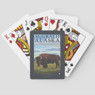 Bison Scene - McGrath, Alaska Playing Cards