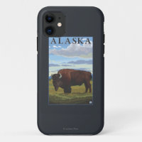 Bison Scene- Vintage Travel Poster
