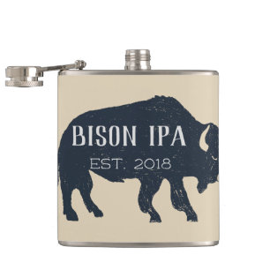 Bison Silhouette Customisable Hip Flask