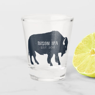 Bison Silhouette Customisable Shot Glass