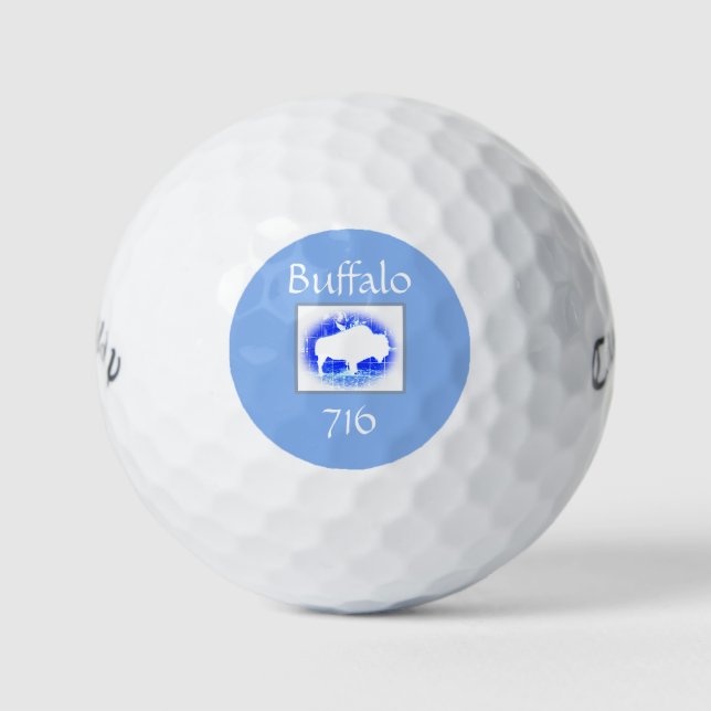 Bison Solar Blue Golf Balls (Front)
