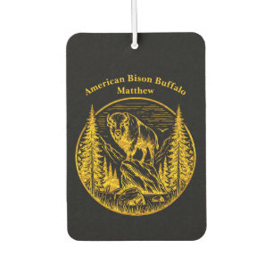 Bison Standing Proudly in a Natural Landscape Car Air Freshener