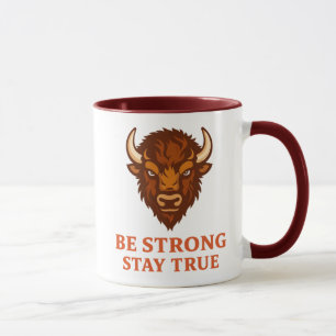 Bison Strength Inspirational Graphic Tee Mug