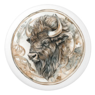 Bison Wild Tame and Timeless Collection Ceramic Knob