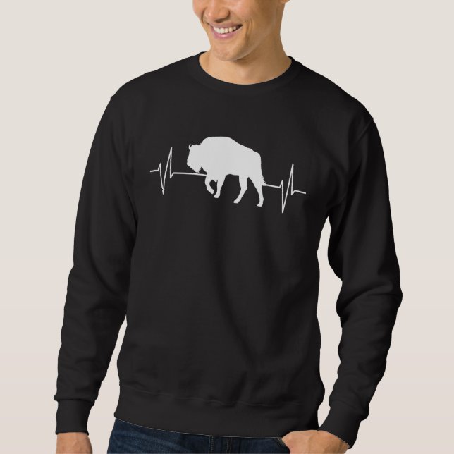 Bison  Wisent Forest Animals Forest Animals ECG Li Sweatshirt (Front)