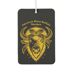 Bison With Bandanna in Graphic Style Artwork Car Air Freshener