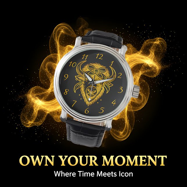 Bison With Bandanna in Graphic Style Artwork Watch (Creator Uploaded)