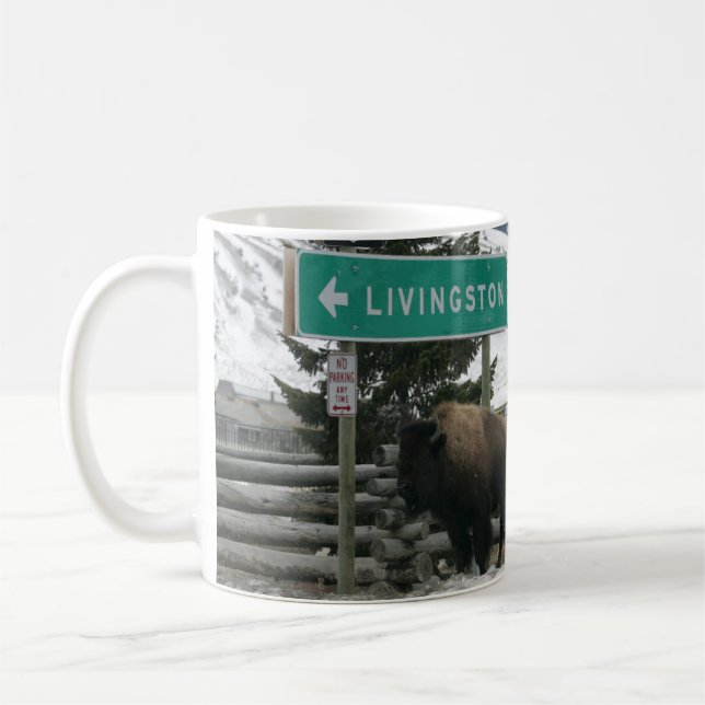 BIson, Yellowstone Entrance, Gardiner, MT Coffee Mug (Left)