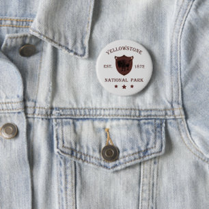Bison Yellowstone National Park 6 Cm Round Badge