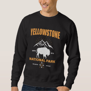 Bison Yellowstone National Park Buffalo Vintage Re Sweatshirt