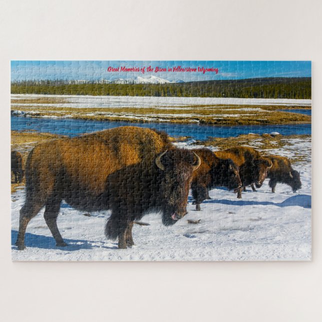 Bison Yellowstone Wyoming. Jigsaw Puzzle (Horizontal)