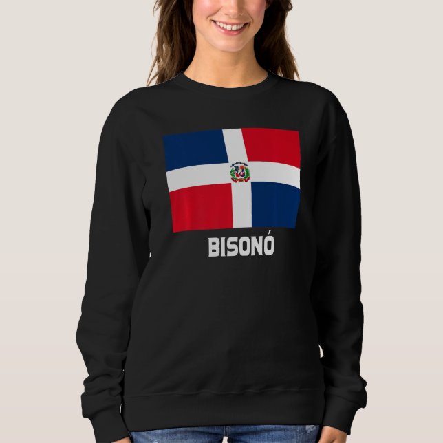 Bisonó Dominican Republic Flag Emblem Escudo Crest Sweatshirt (Front)