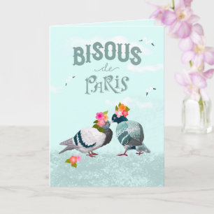 Bisous de Paris Kisses from Paris French Language Card
