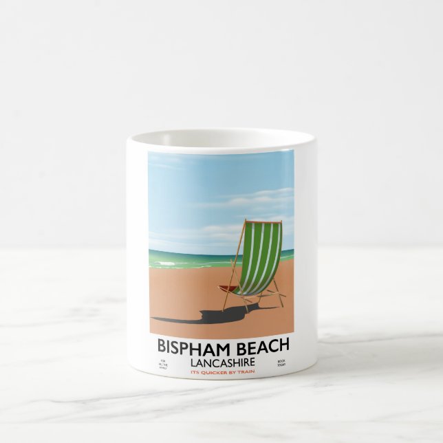 Bispham Beach Lancashire seaside poster Coffee Mug (Center)