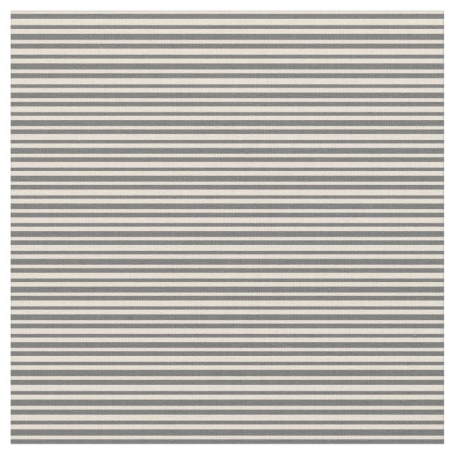 Bisque and Dim Grey Pattern of Stripes Fabric (Close Up)