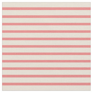Bisque and Light Coral Coloured Stripes Fabric