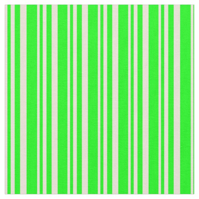 Bisque and Lime Coloured Lined/Striped Pattern Fabric (Close Up)