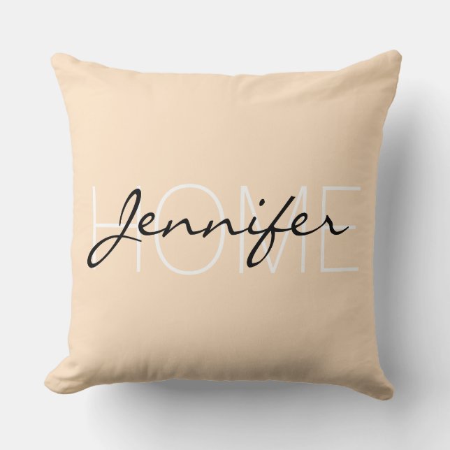 Bisque colour home monogram cushion (Front)