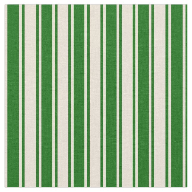 Bisque & Dark Green Coloured Pattern Fabric (Close Up)