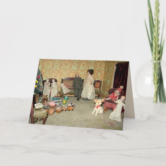 Bisque Dolls at Christmas Card - Customisable (Front)