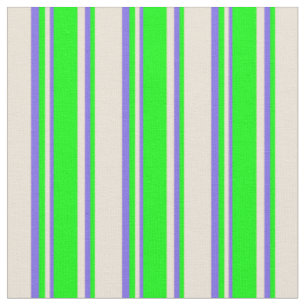 Bisque, Lime, and Medium Slate Blue Stripes Fabric