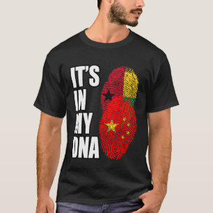 Bissau Guinean And Chinese Mix DNA Flag Heritage T-Shirt