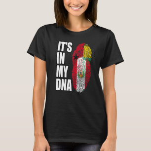 Bissau Guinean And Peruvian Mix DNA Flag Heritage T-Shirt