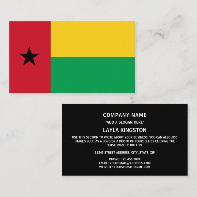 Bissau-Guinean Flag, Flag of Guinea-Bissau Business Card (Front/Back)