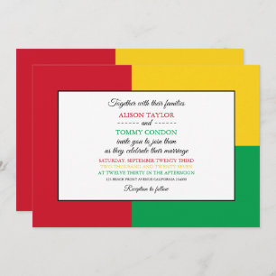 Bissau-Guinean Flag, Flag of Guinea-Bissau Wedding Invitation
