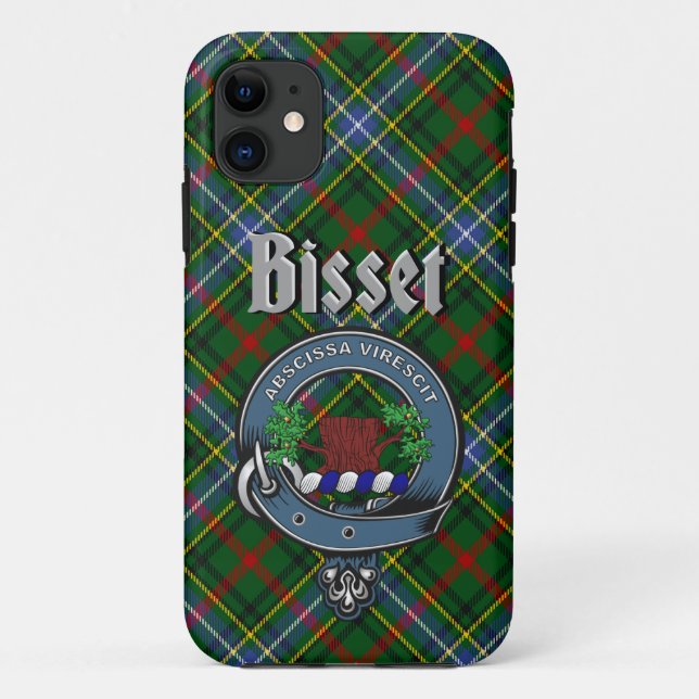 Bisset Clan Badge & Tartan Phone Case (Back)