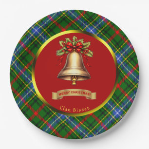 Bisset Tartan Personalised Christmas Paper Plate