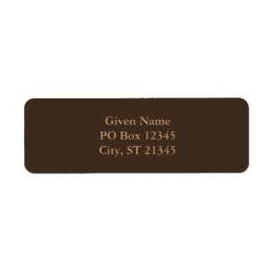 Bistre Brown Return Address Label