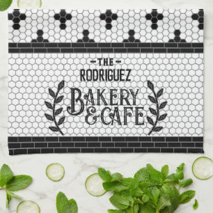 Bistro Tile Personalized Kitchen Towel