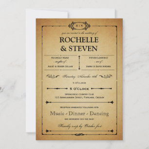 Bistro Wedding Invitation