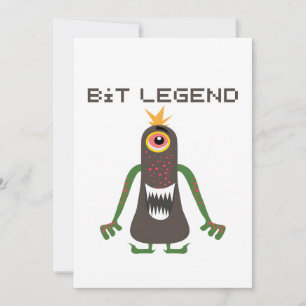 Bit Legend Pixel Monster Funny Retro Gaming Invitation
