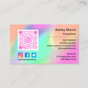 Bit Me Pink QR Code Logo Social Media Twitt Business Card