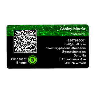 Bit Me QR Code We Accept Bitcoin Green Economy
