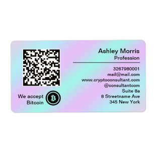 Bit Me QR Code We Accept Bitcoin Logo Holograph