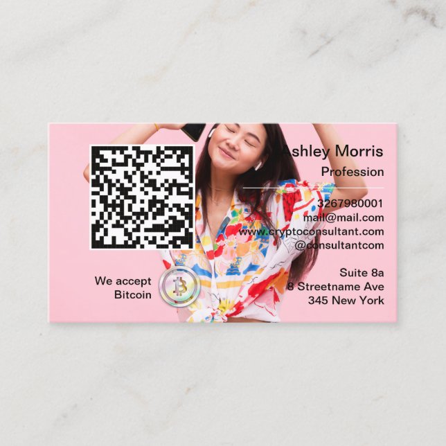 Bit Me QR Code We Accept Bitcoin Photo Insert (Front)