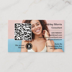 Bit Me QR Code We Accept Bitcoins Photo Simply Business Card
