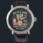 Bit of Mess, Doing My Best Anxiety Loading  Watch<br><div class="desc">Celebrate mental health awareness with this adorable illustration of a cute cat wearing a bow amidst colorful flowers. Perfect for dog lovers and pet owners,  this anxiety humor piece combines a funny quote with relatable support for "doing my best."</div>