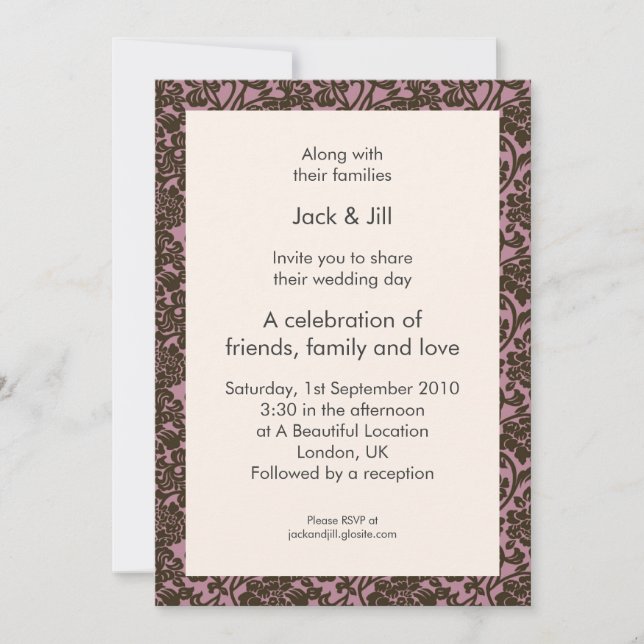Bit Wild (maroon) 5x7 Invitation (Front)