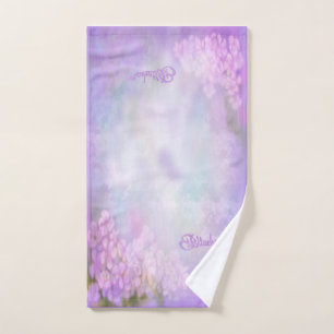Bitachon Purple Flowers Hand Towel