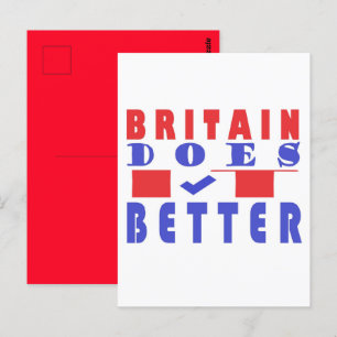 BITAIN DOES IT BETTER WORD PATTERN POSTER POSTCARD