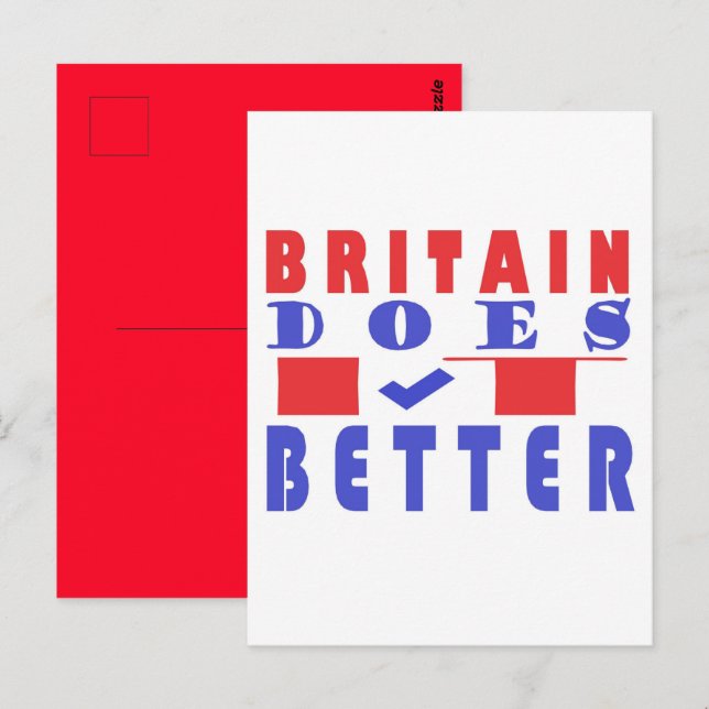 BITAIN DOES IT BETTER WORD PATTERN POSTER POSTCARD (Front/Back)