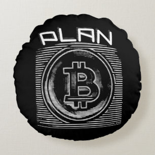 Bitcoin, Сrypto, Plan B, BTC Logo Round Cushion