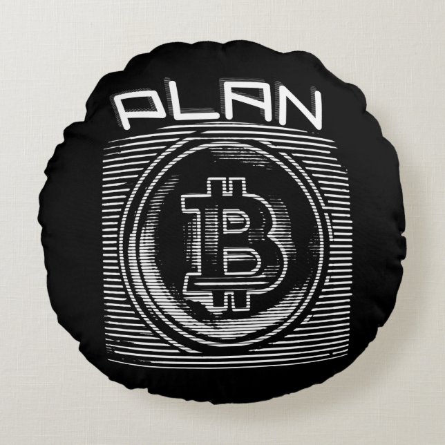 Bitcoin, Сrypto, Plan B, BTC Logo Round Cushion (Front)