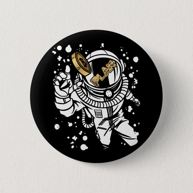 Bitcoin Сryptocurrency Plan B Astronaut 6 Cm Round Badge (Front)