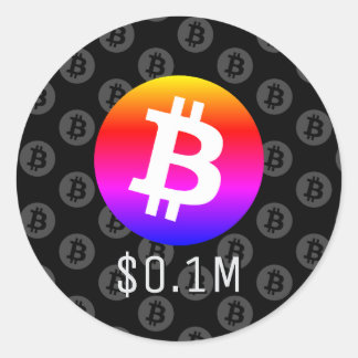 Bitcoin $0.1M ($100K) One Million Classic Round Sticker
