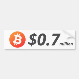 Bitcoin $0.7M ($700K) One Million Bumper Sticker